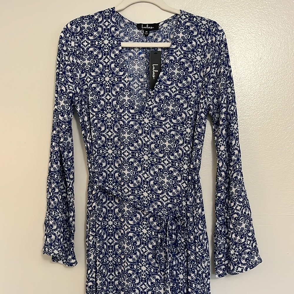 NWT Lulu’s Mandala Daydream Blue Print Maxi Dress - Picture 6 of 11